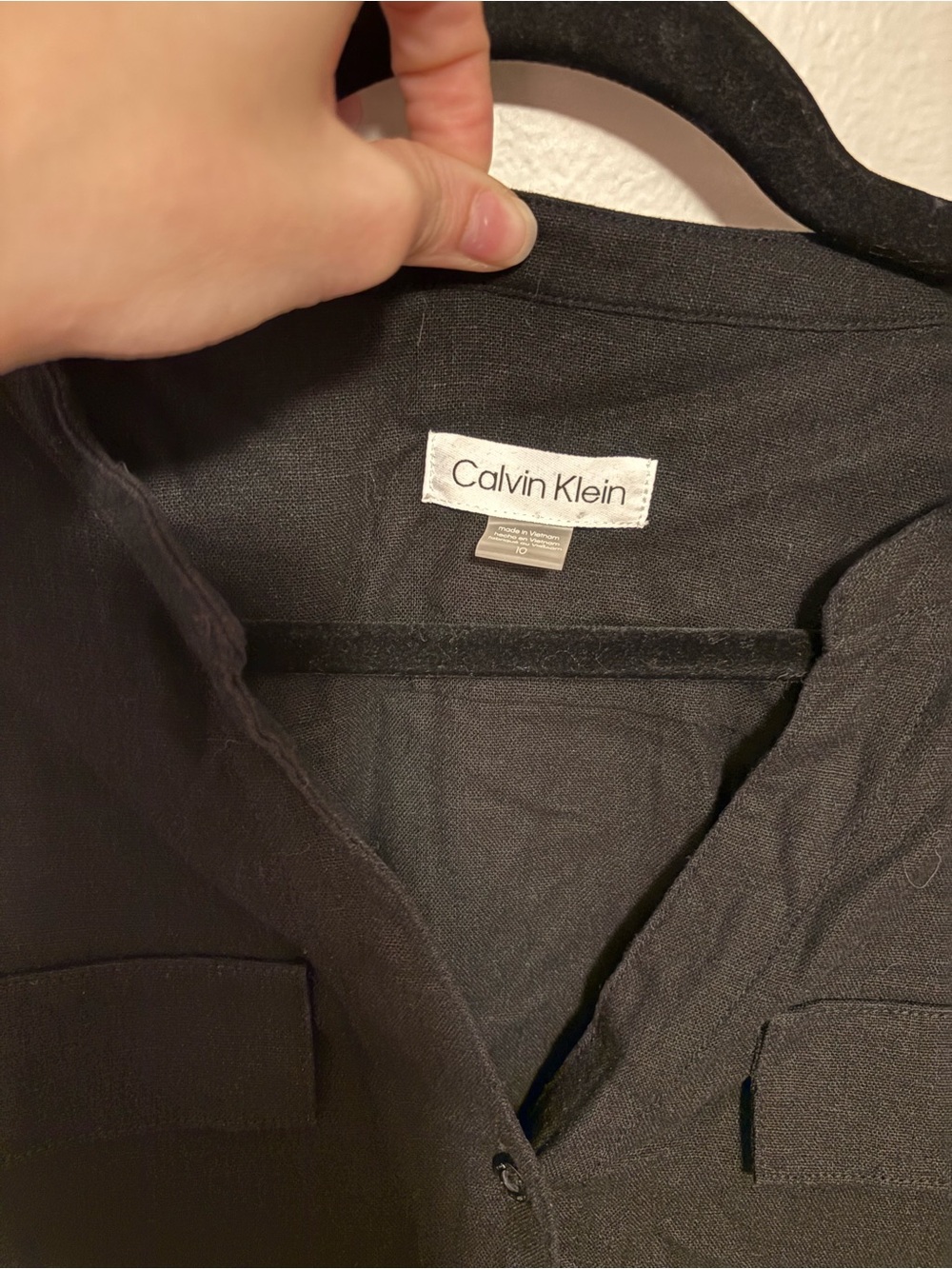 Calvin Klein Black Collared Button Dress - Picture 3 of 5